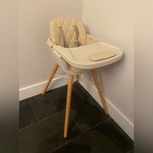 Ivory Faux Leather Baby Chair